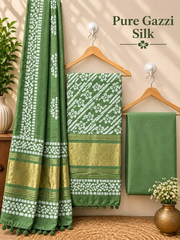 Sea_Green_Gazzi_Silk_Batik_Print_Unstitched_Salwar_Suit_with_Golden_Border_For_Women