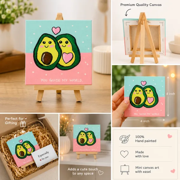 Hand_Painted_Avocado_Couple_Mini_Canvas_Art_With_Easel