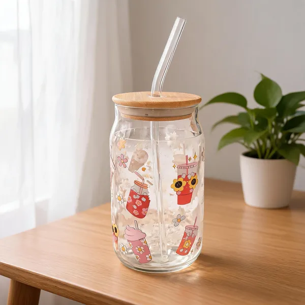 Floral_Cafe_Glass_Tumbler_With_Bamboo_Lid_And_Straw