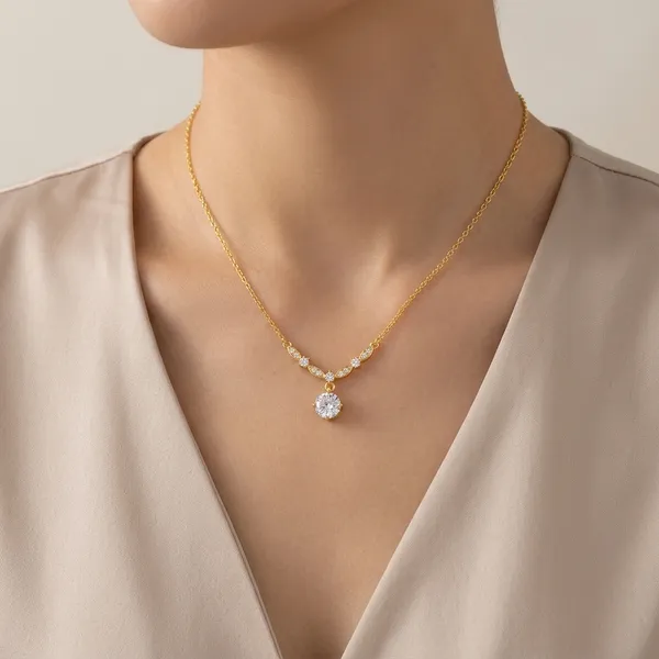 Gold_Plated_Cubic_Zirconia_Floral_Pendant_Necklace_For_Women