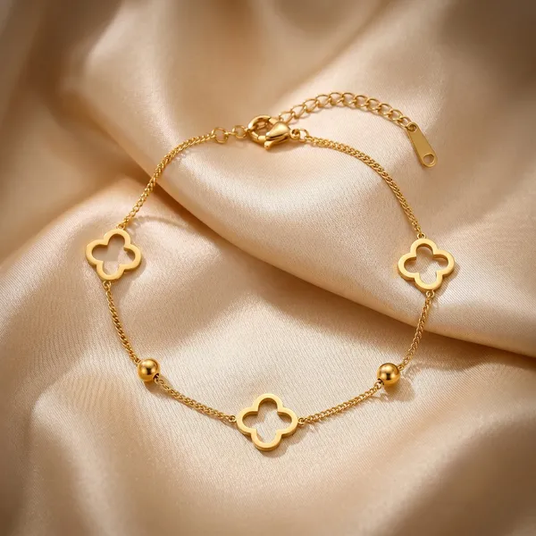 Gold_Plated_Clover_Bracelet_For_Women