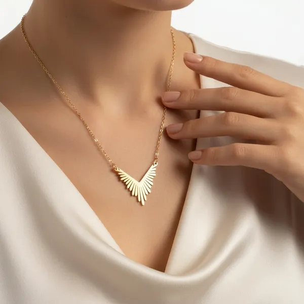 Gold_V_Shaped_Geometric_Sunburst_Pendant_Necklace_For_Women