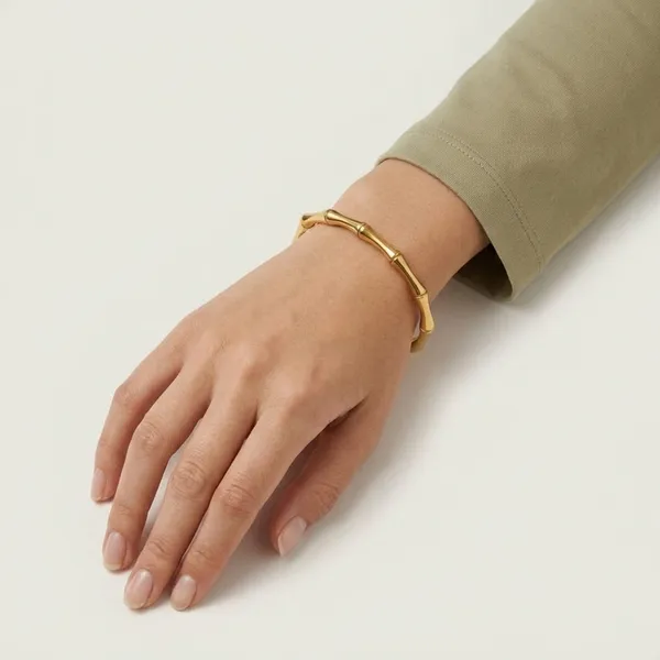 Gold_Bamboo_Style_Open_Cuff_Bracelet_For_Women
