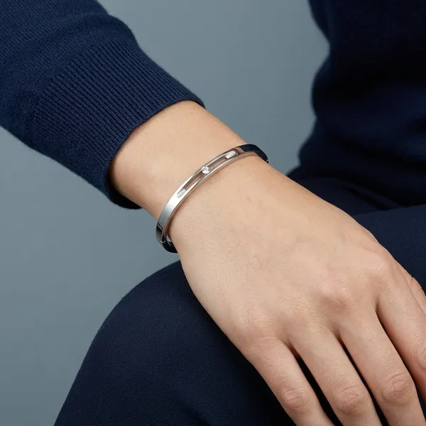 Silver_Stainless_Steel_Single_Stone_Bangle_Bracelet_For_Women