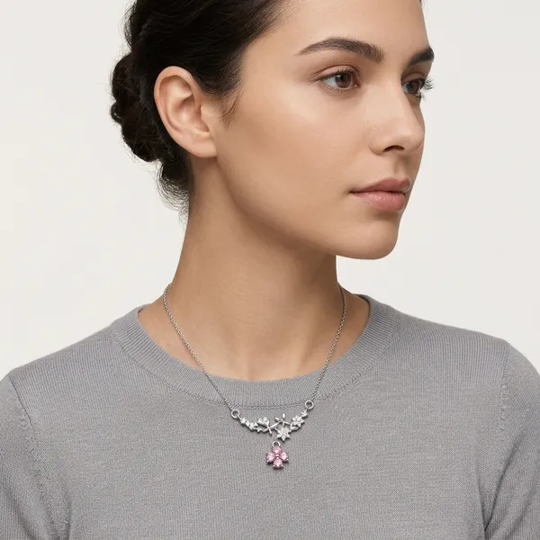 Silver_Pink_Crystal_Butterfly_Floral_Pendant_Necklace_For_Women