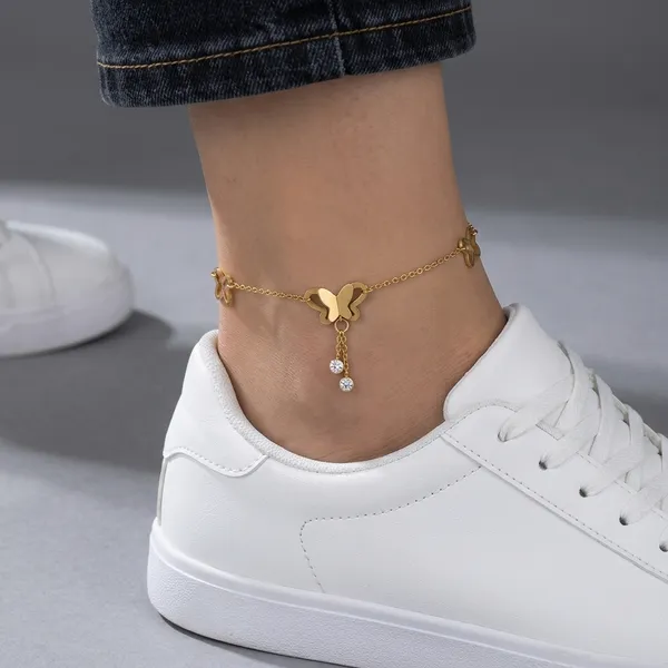 Gold_Butterfly_Crystal_Drop_Charm_Anklet_For_Women