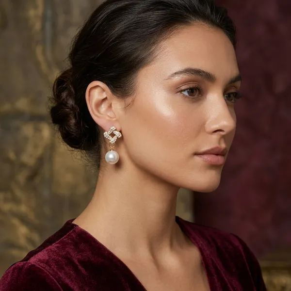 Knot_Pearl_Drop_Earrings_For_Women