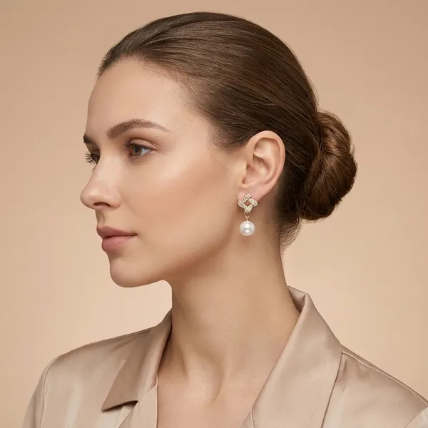 Knot_Pearl_Drop_Earrings_For_Women