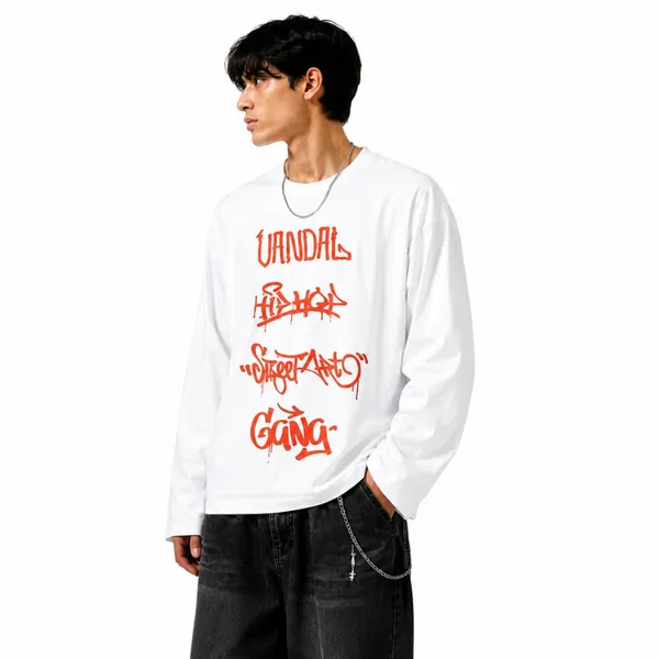 White_Graphic_Print_Long_Sleeve_T-Shirt_for_Men