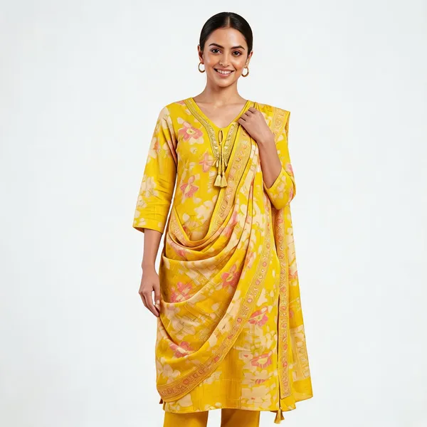 Yellow_Flex_Cotton_Straight_Floral_Print_Embroidered_Kurta_Pant_Dupatta_Set_For_Women