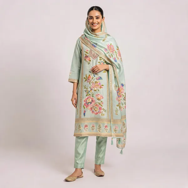 Sea_Green_Cotton_Linen_Straight_Floral_Embroidered_Kurta_Pant_Dupatta_Set_For_Women