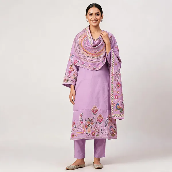 Lavender_Modal_Silk_Straight_Embroidered_Kurta_Pant_Dupatta_Set_For_Women