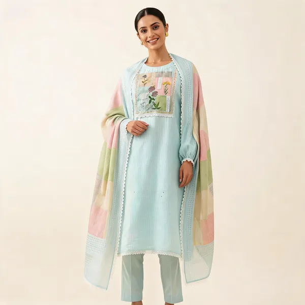 Sky_Blue_Linen_Cotton_Straight_Embroidered_Kurta_Pant_Dupatta_Set_For_Women