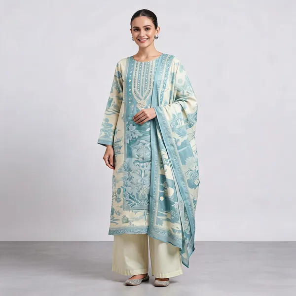 Blue_Viscose_Silk_Straight_Printed_Embroidered_Kurta_Pant_Dupatta_Set_For_Women