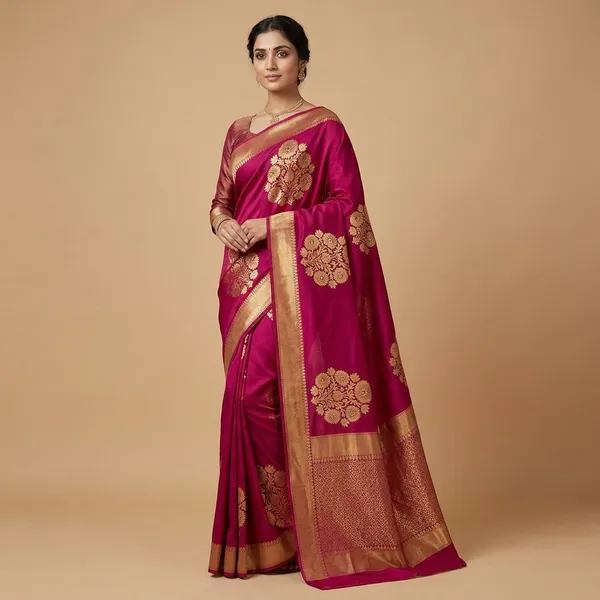 Magenta_Premium_And_Fancy_Design_Organza_Silk_Saree_For_Women
