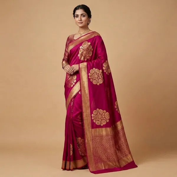 Magenta_Premium_And_Fancy_Design_Organza_Silk_Saree_For_Women