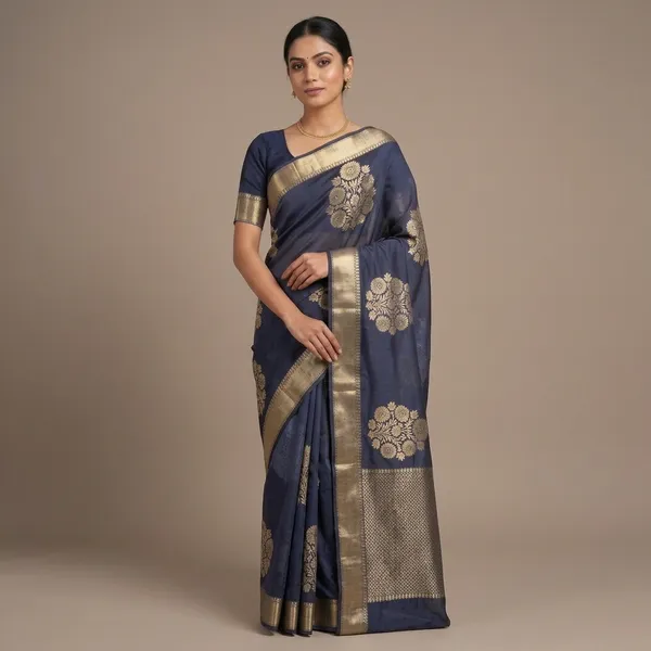 Navy_Blue_Premium_And_Fancy_Design_Organza_Silk_Saree_For_Women