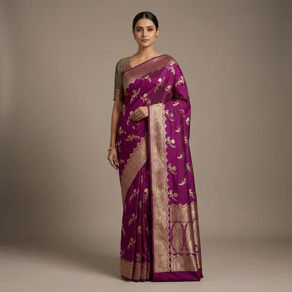 Magenta_Premium_And_Fancy_Design_Semi_Katan_Saree_For_Women