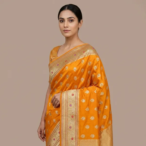 Orange_Premium_And_Fancy_Design_Katan_Silk_Saree_For_Women