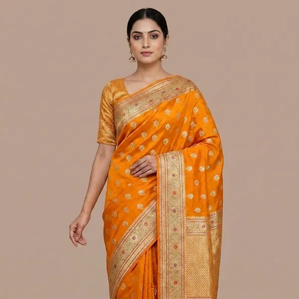 Orange_Premium_And_Fancy_Design_Katan_Silk_Saree_For_Women