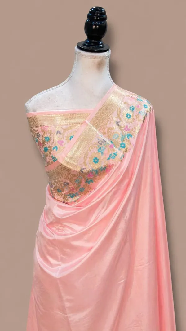 Pink_Satin_Embroidered_Floral_Border_Saree_For_Women