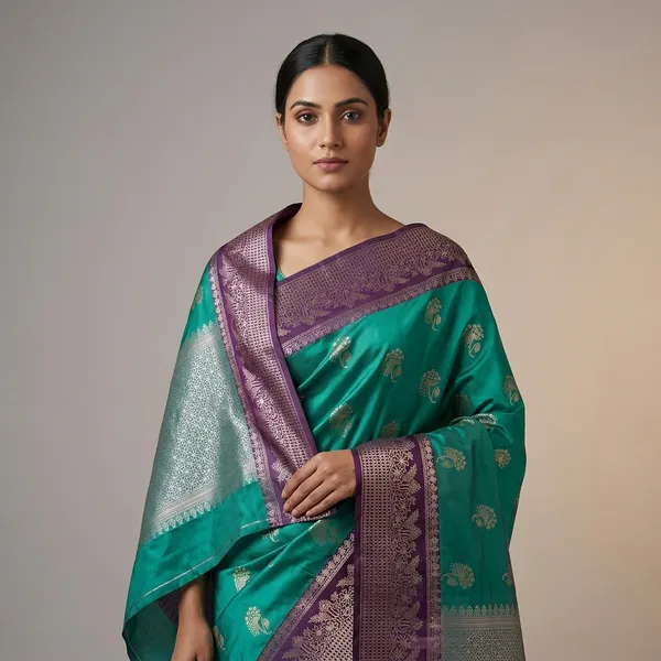 Teal_Green_Premium_And_Fancy_Design_Synthetic_Silk_Semi_Saree_For_Women