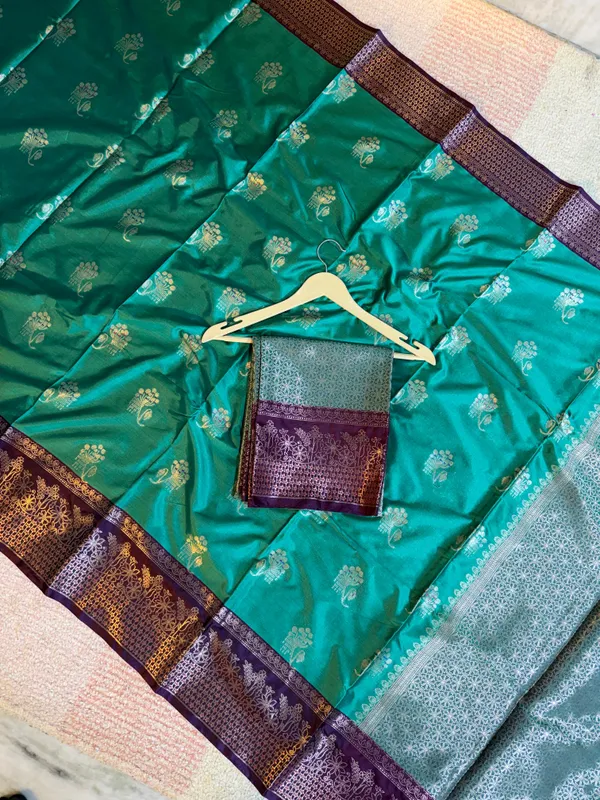 Teal_Green_Premium_And_Fancy_Design_Synthetic_Silk_Semi_Saree_For_Women