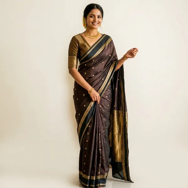 Brown_Premium_And_Fancy_Design_Semi_Katan_Saree_For_Women
