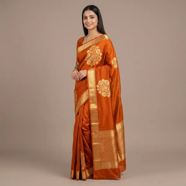 Orange_Premium_And_Fancy_Design_Organza_Silk_Saree_For_Women