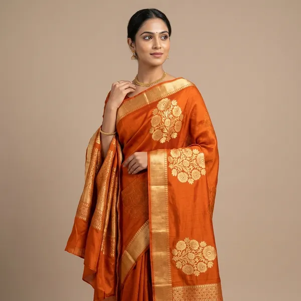 Orange_Premium_And_Fancy_Design_Organza_Silk_Saree_For_Women