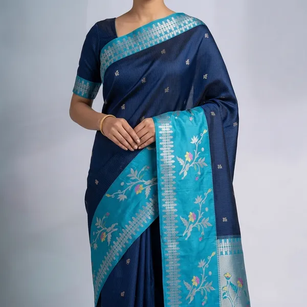 Navy_Blue_Premium_And_Fancy_Design_Semi_Katan_Saree_For_Women