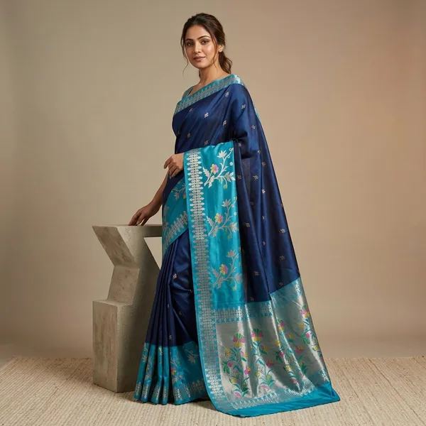 Navy_Blue_Premium_And_Fancy_Design_Semi_Katan_Saree_For_Women