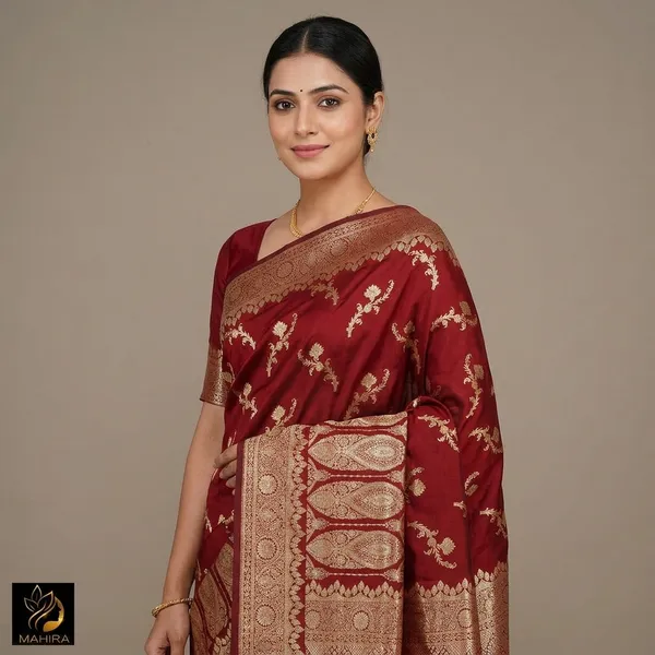 Maroon_Premium_And_Fancy_Design_Semi_Katan_Saree_For_Women