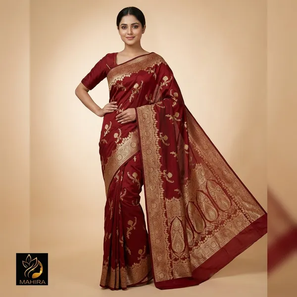 Maroon_Premium_And_Fancy_Design_Semi_Katan_Saree_For_Women