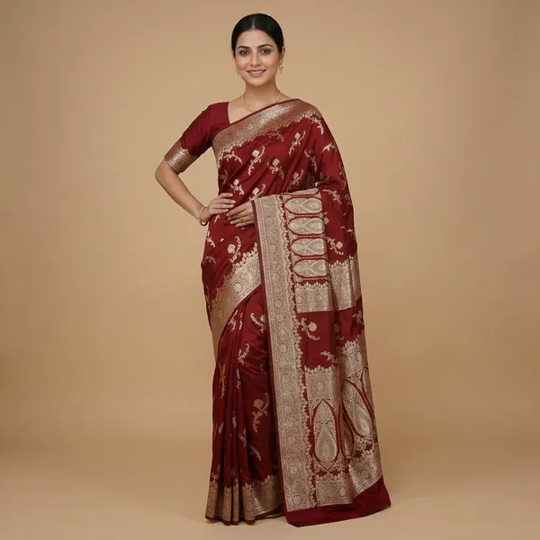 Maroon_Premium_And_Fancy_Design_Semi_Katan_Saree_For_Women