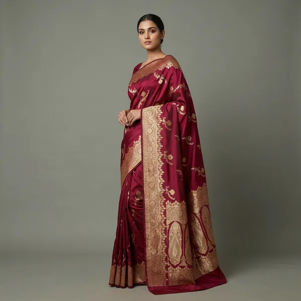 Maroon_Premium_And_Fancy_Design_Semi_Katan_Silk_Saree_For_Women