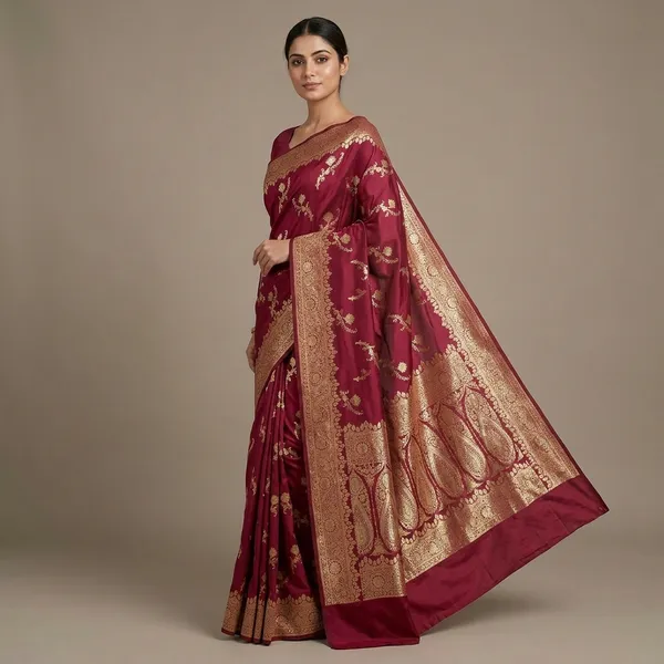 Maroon_Premium_And_Fancy_Design_Semi_Katan_Silk_Saree_For_Women
