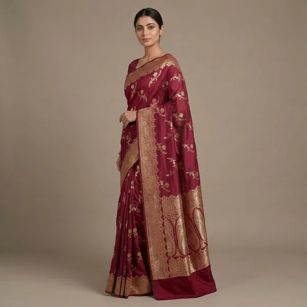 Maroon_Premium_And_Fancy_Design_Semi_Katan_Silk_Saree_For_Women