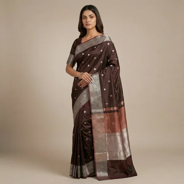 Dark_Brown_Premium_And_Fancy_Design_Katan_Silk_Saree_For_Women