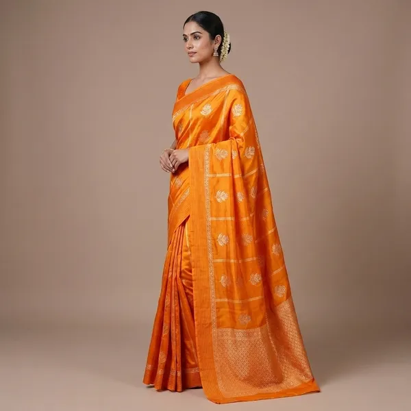 Orange_Silk_Embroidered_Saree_For_Women