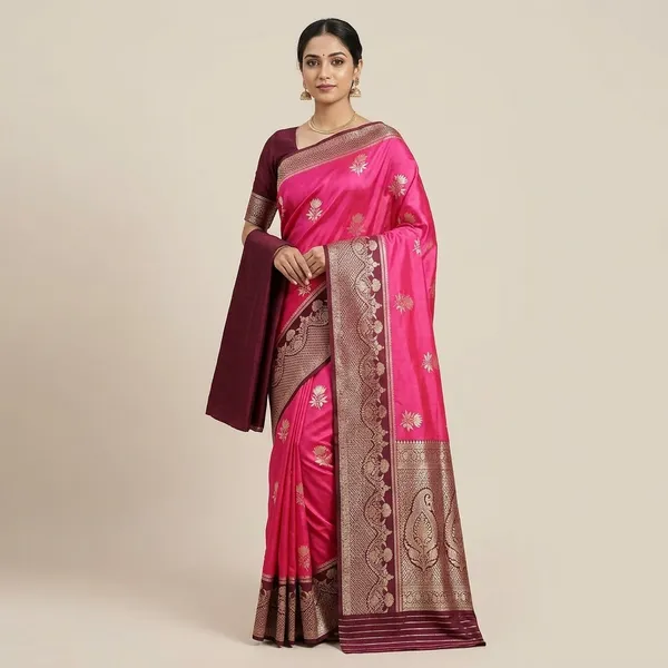 Pink_Silk_Zari_Woven_Floral_Motif_Saree_For_Women