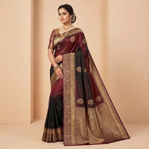 Maroon_Silk_Zari_Woven_Floral_Motif_Saree_For_Women