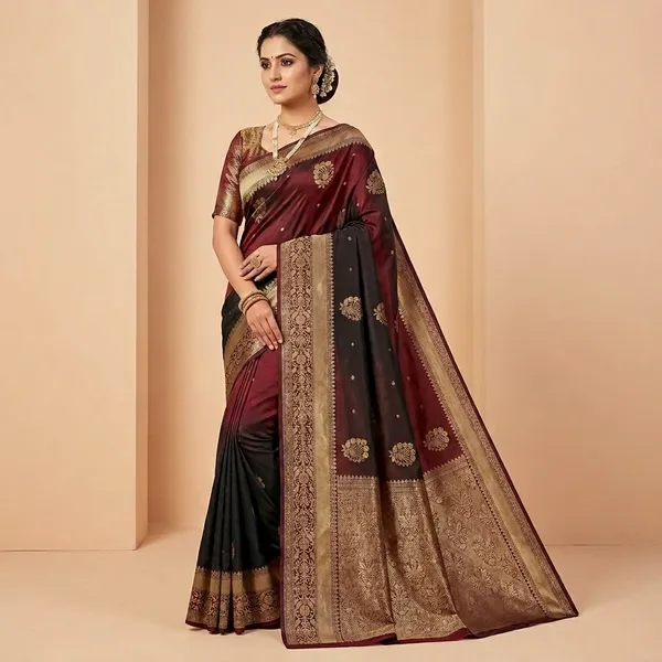 Maroon_Silk_Zari_Woven_Floral_Motif_Saree_For_Women