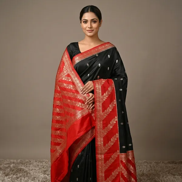 Black_And_Red_Premium_And_Fancy_Design_Katan_Silk_Saree_For_Women