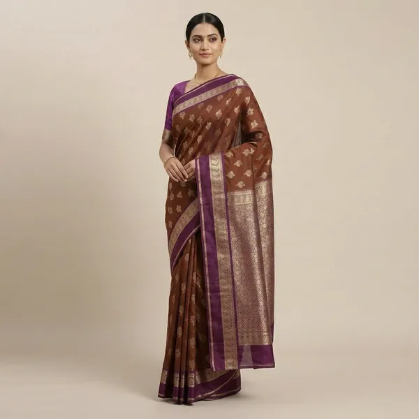 Brown_Premium_And_Fancy_Design_Semi_Katan_Silk_Saree_For_Women
