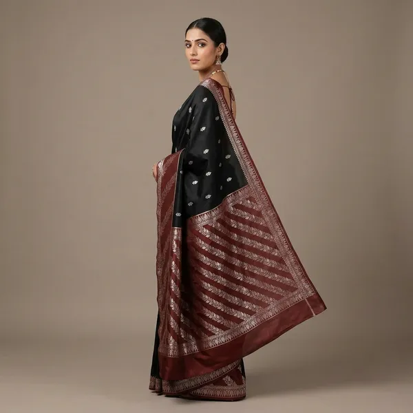 Black_And_Maroon_Premium_And_Fancy_Design_Katan_Silk_Saree_For_Women