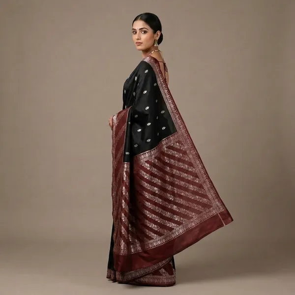 Black_And_Maroon_Premium_And_Fancy_Design_Katan_Silk_Saree_For_Women