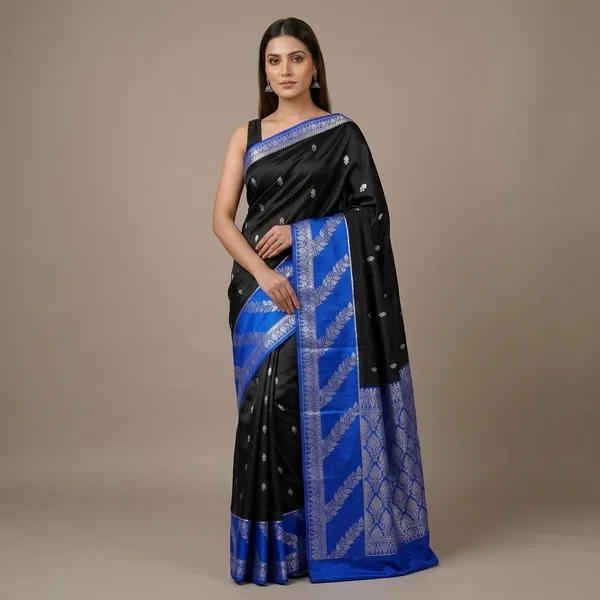 Black_Premium_And_Fancy_Design_Katan_Silk_Saree_For_Women