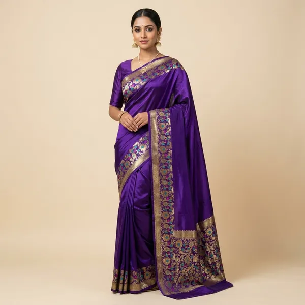 Purple_Silk_Embroidered_Floral_Saree_For_Women