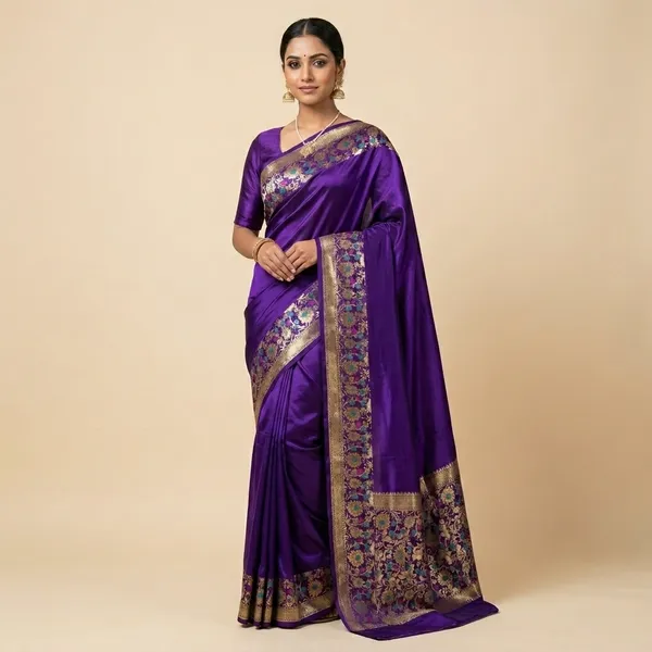 Purple_Silk_Embroidered_Floral_Saree_For_Women